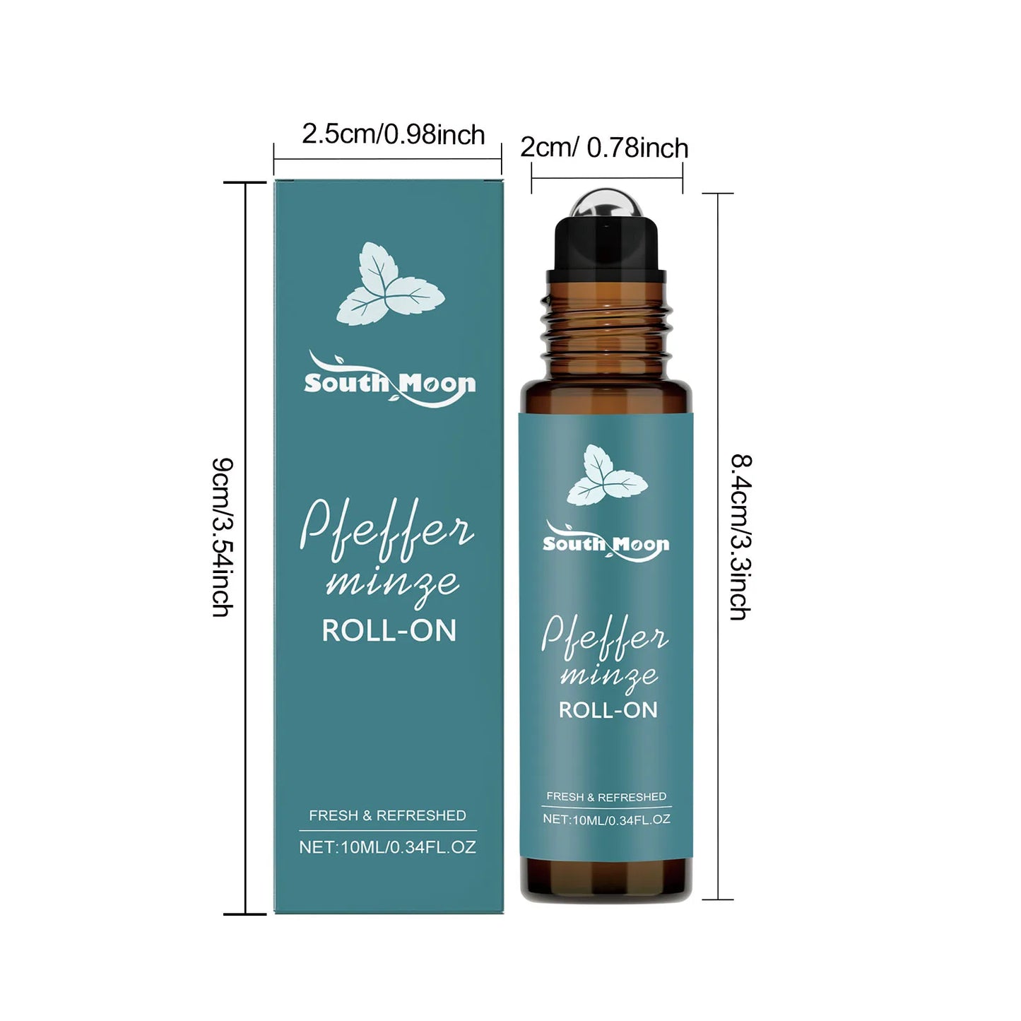 Peppermint Roll-On Essential Oil – Stress Relief & Massage