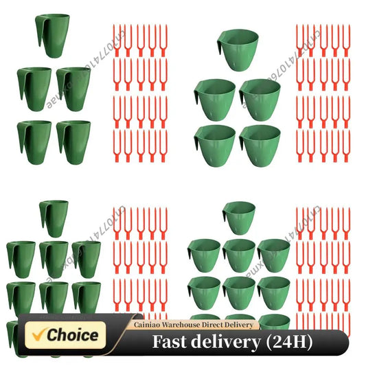 Breathable Strawberry Propagation Cups with Runner Forks Root Stem Propagation Set Strawberry Nursery Pots Cup Garden Trays Tool Peaceful Pleasures Health and Wellness