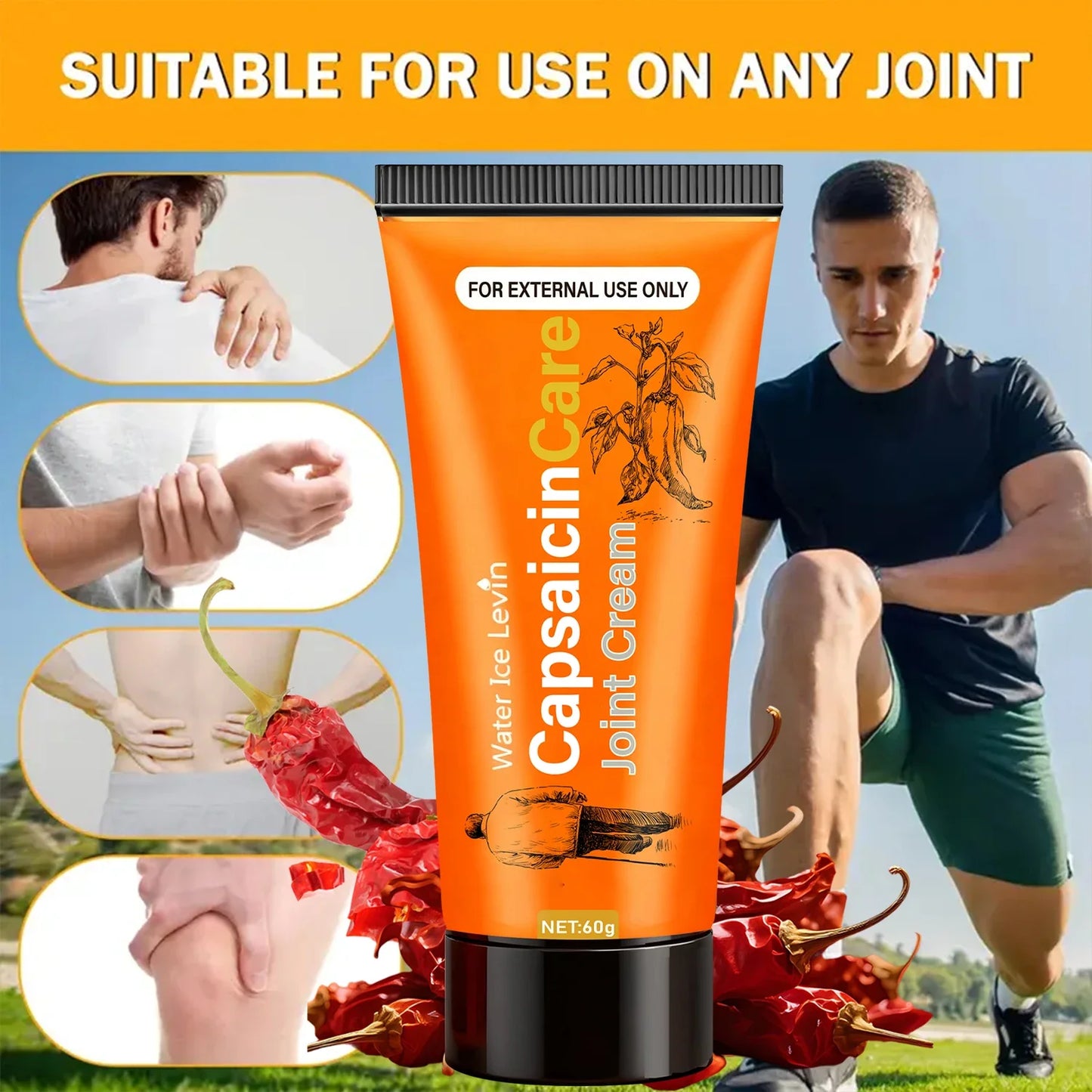 Capsaicin Joint Cream with Glucosamine & Vitamin C – 60g