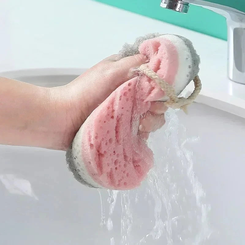 Colorful Three-layer Sponge Bath Sponge Massage Brush Thickened Adult Hanging Foaming Scrubbing Towel Exfoliating Bath Sponge Peaceful Pleasures Health and Wellness