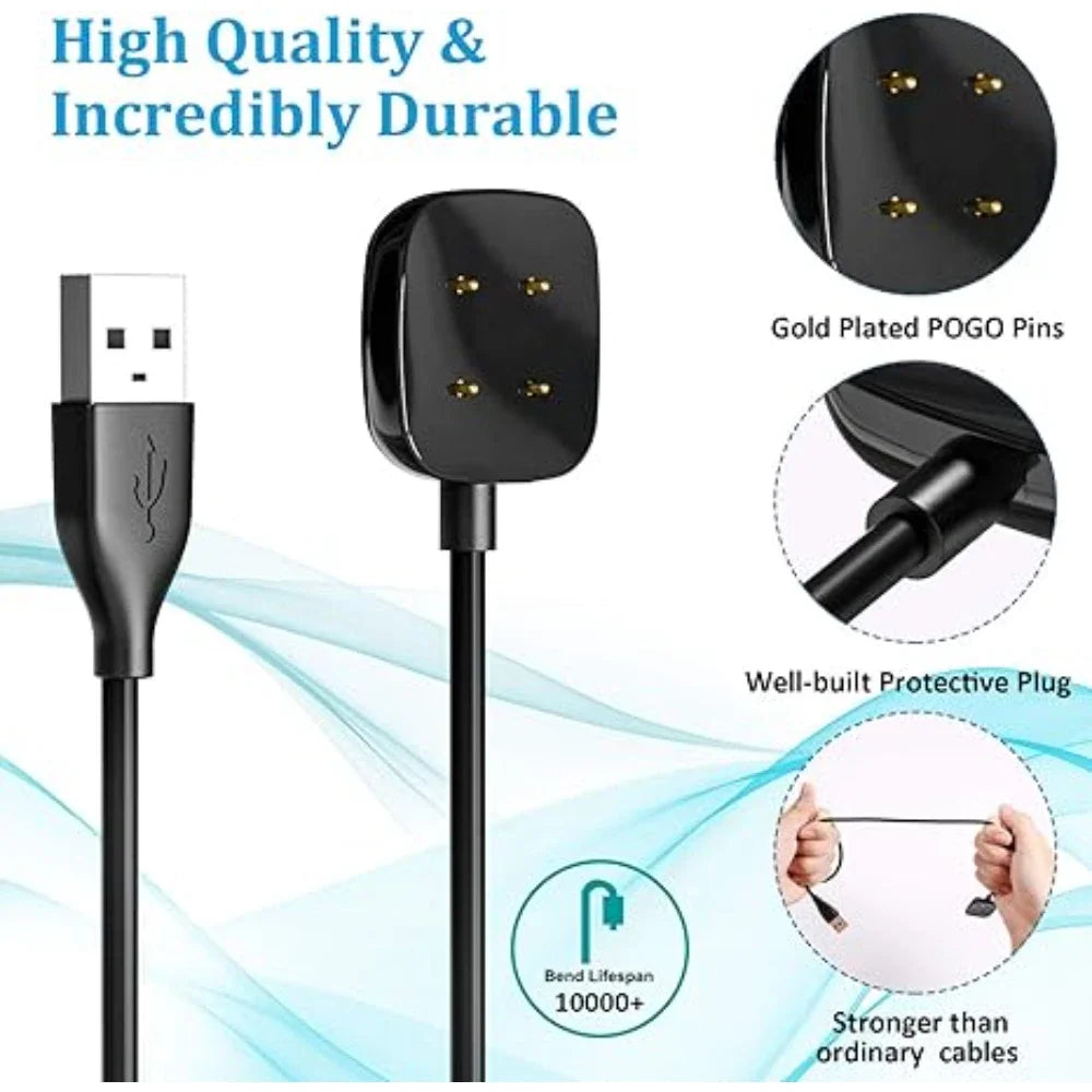 Fitbit Sense 2 / Versa 4 / Versa 3 USB Charger Cable 3.3ft
