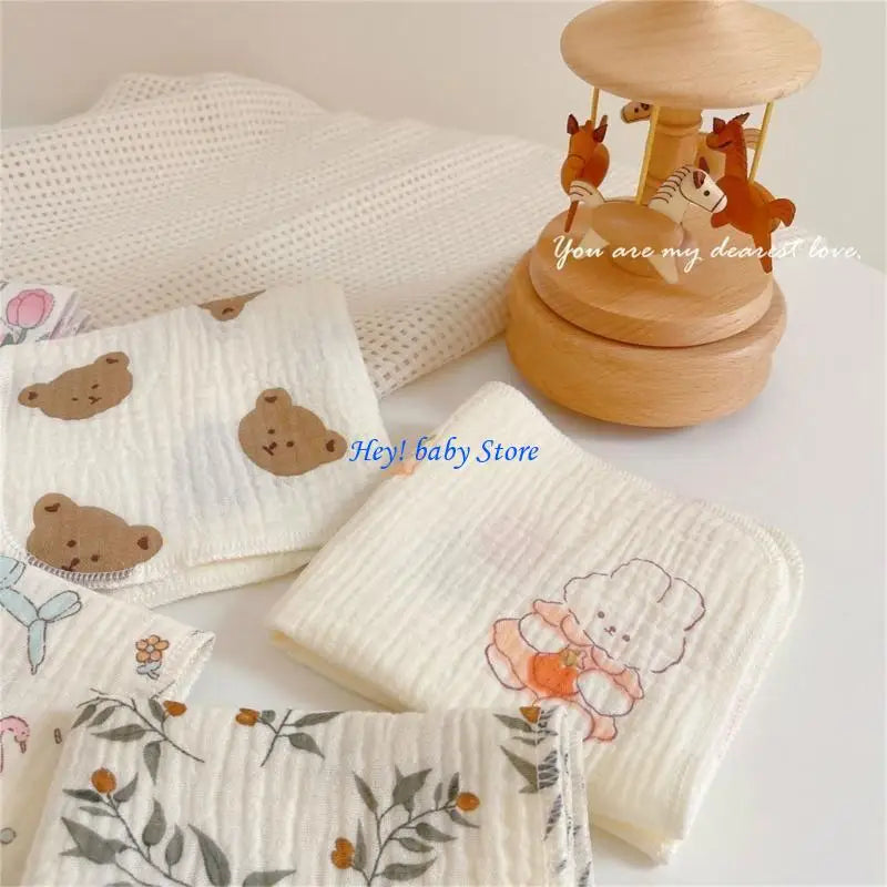 4-Layer Muslin Baby Burp Cloths | Soft Newborn Washcloths