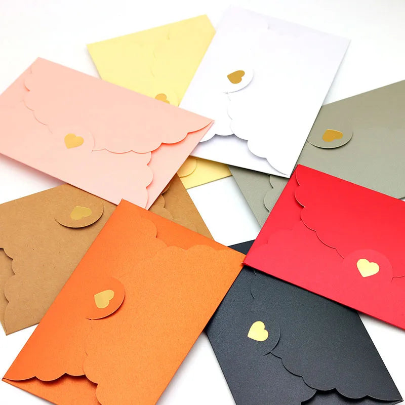 (20 Pieces/Lot) 11*17.5cm Paper Envelope Pearl Kraft Paper Gilding Love Envelope Bank Card VIP Membership Card Package Envelope Peaceful Pleasures Health and Wellness