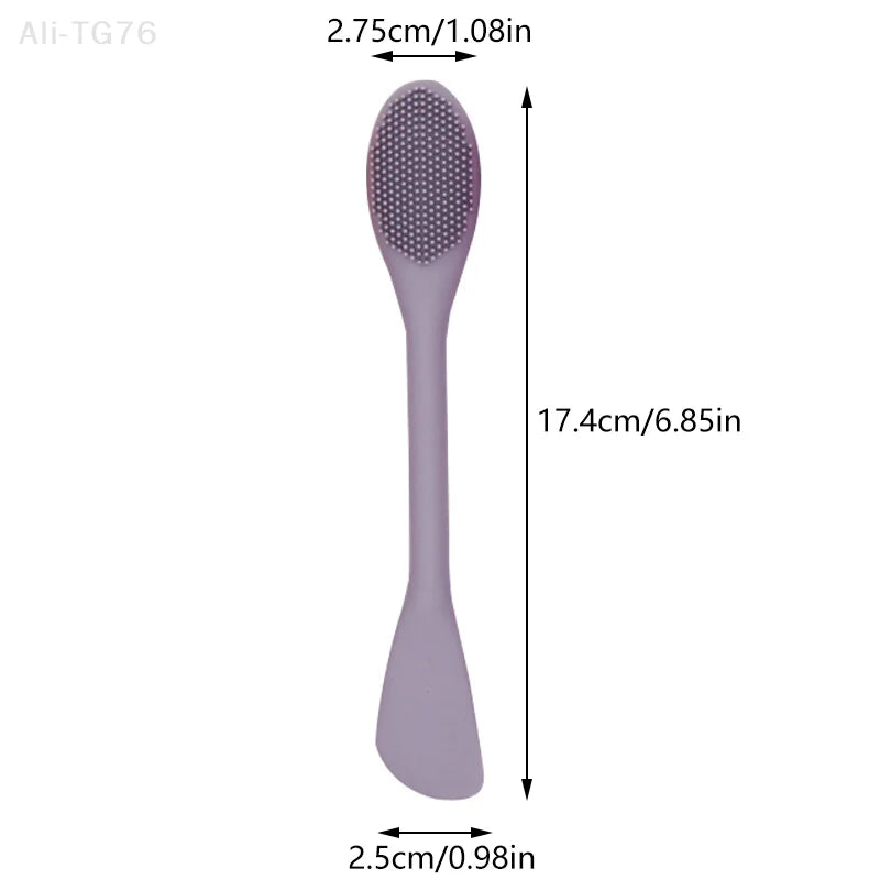 Double-Head Silicone Facial Mask Brush & Massage Tool