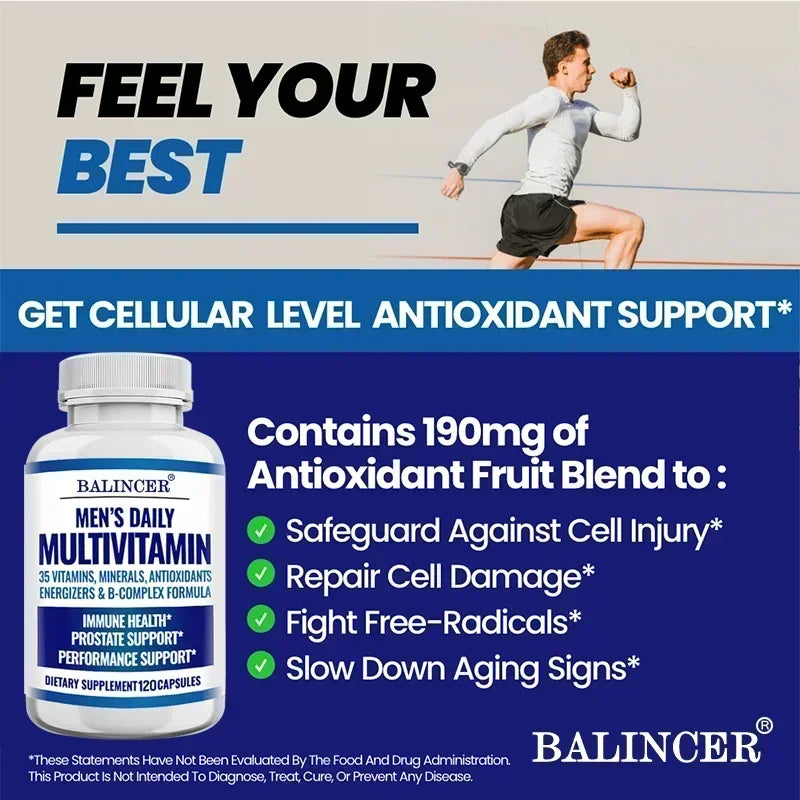 Men's Multivitamin - Contains vitamins B12, B6, zinc and selenium to support coordination, heart, immunity and prostate health Peaceful Pleasures Health and Wellness