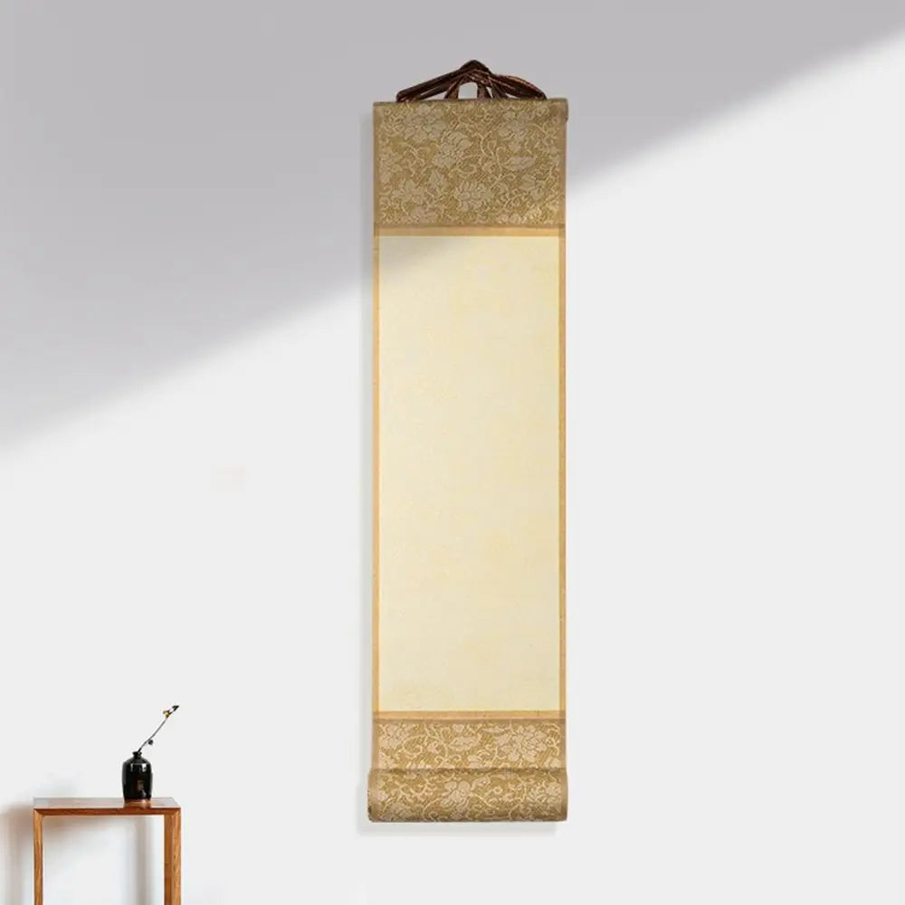Gilded Rice Paper Hanging Scroll | Blank Mini Batik Art Scroll
