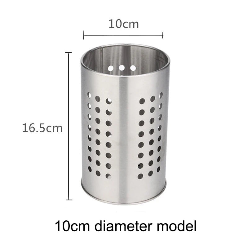 Stainless Steel Chopstick Holder & Utensil Caddy with Drain Holes