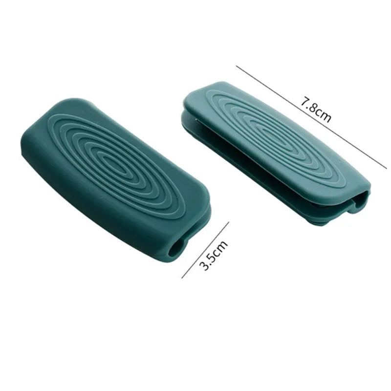2/8 Silicone Pan Handle Cover Heat Insulation Covers Pot Ear Clip Non-slip Steamer Casserole Pan Handle Holder Kitchen Tools Peaceful Pleasures Health and Wellness