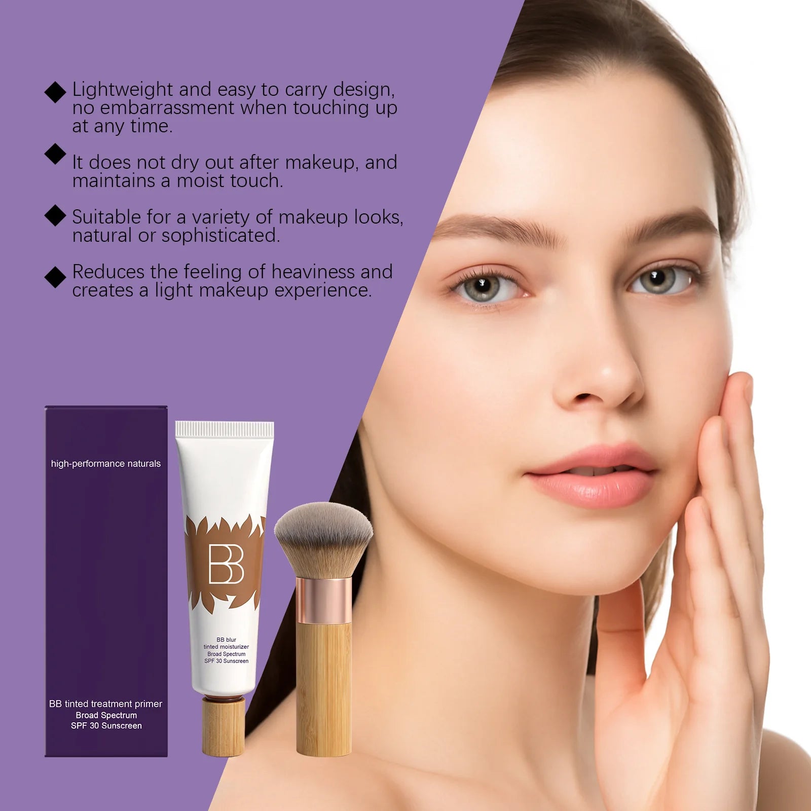 Sunscreen BB Cream Kit Efficient Sun Protection Balance Control Oil Cover Face Blemishes Perfect Makeup Facial Primer Foundation Peaceful Pleasures Health and Wellness