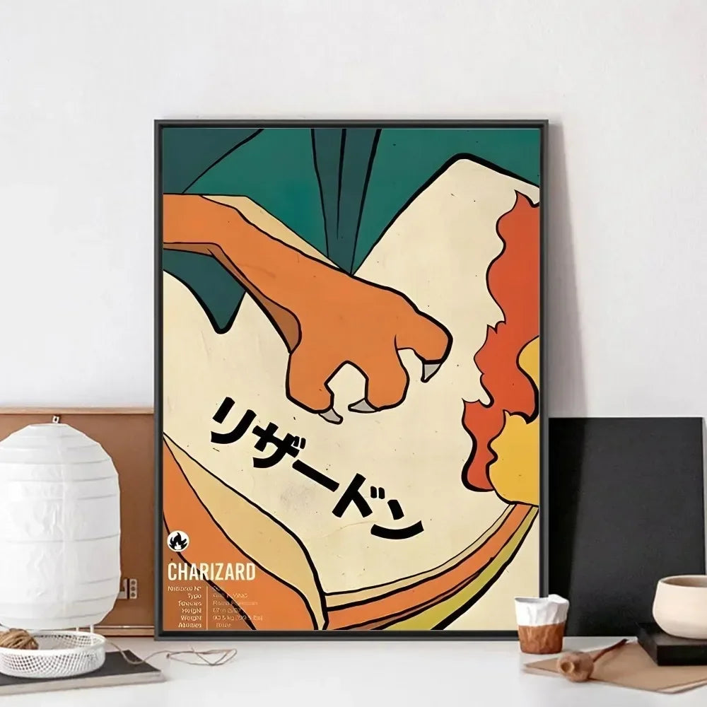 Japanese Anime Pokemon Gengar Canvas Poster - Retro Minimalist Wall Art for Bedroom, Living Room Decor Peaceful Pleasures Health and Wellness