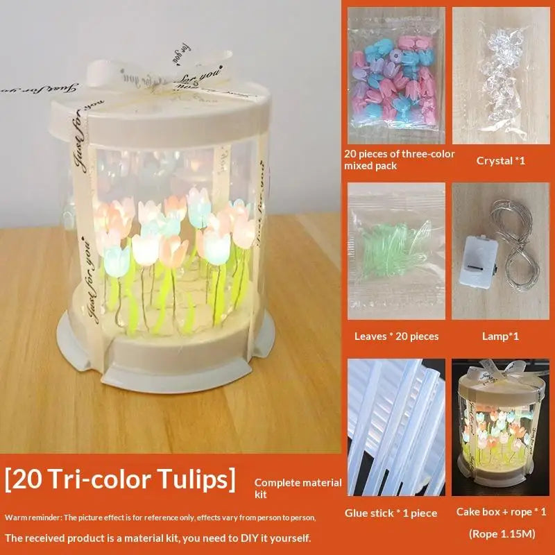 DIY Tulip Night Light Lamp – Handmade Craft Flower Decor Gift DIY Craft Night Light Peaceful Pleasures Health and Wellness MC1