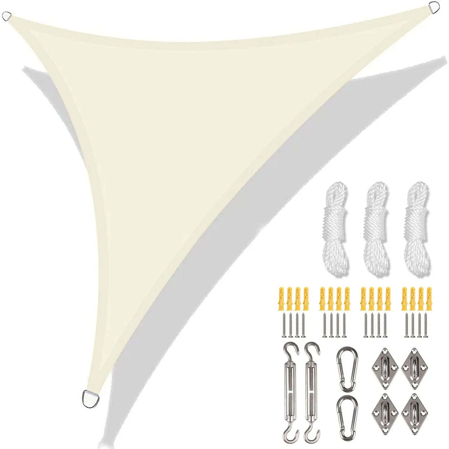 5/3.6/3/2M Triangle Shade Sail Waterproof Sunshade Sail Canopy 98%UV Block Awning with Free Rope for Garden Patio Pergola Gazebo Peaceful Pleasures Health and Wellness