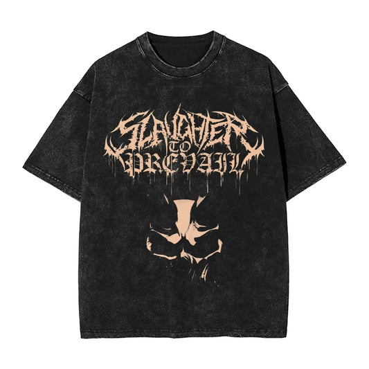 Slaughter to Prevail T Shirt Men's Cotton Unique T-Shirt Round Neck Tee Shirt Short Sleeve Tops Printed Peaceful Pleasures Health and Wellness 1 S