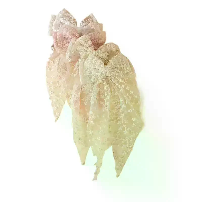 Girls Lace Swallowtail Bow Hair Clip – Princess Hairpin Gift