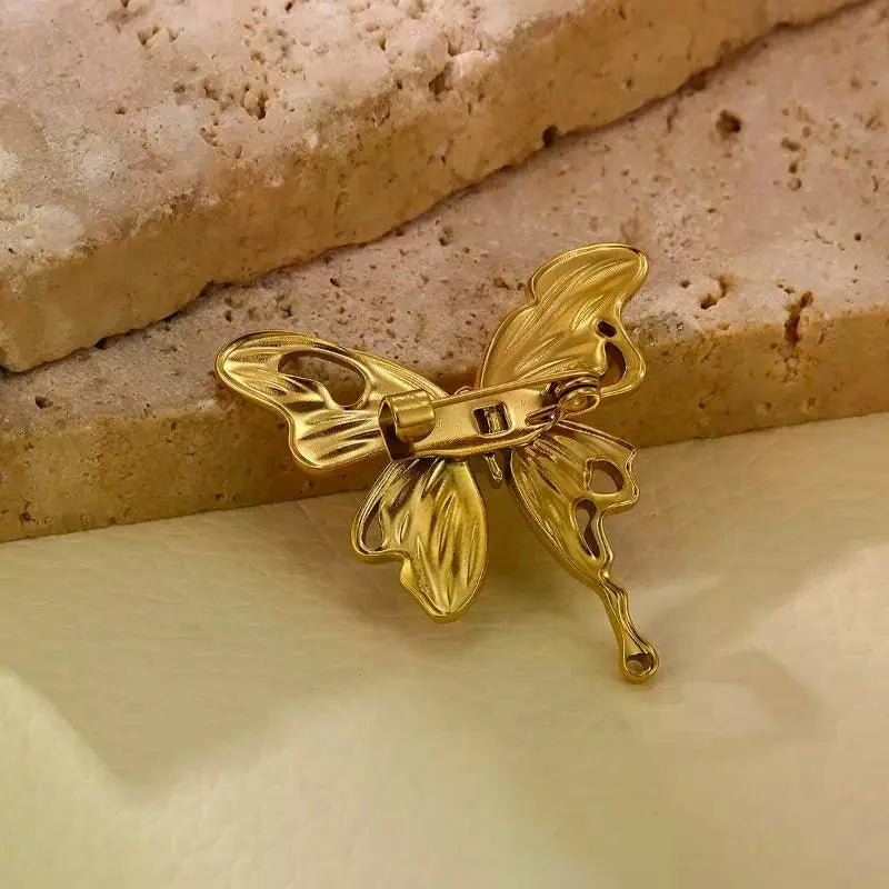 Geometric Spiral Sunflower Brooch | Gold Stainless Steel Pin