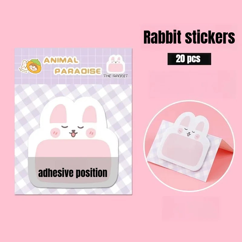 New 8 Packs Cartoon Small Animal Special-shaped Sticky Notes Office Simple Shape Creative Sticky Notes Cute Colorful Note Paper Peaceful Pleasures Health and Wellness 8Pcs-4