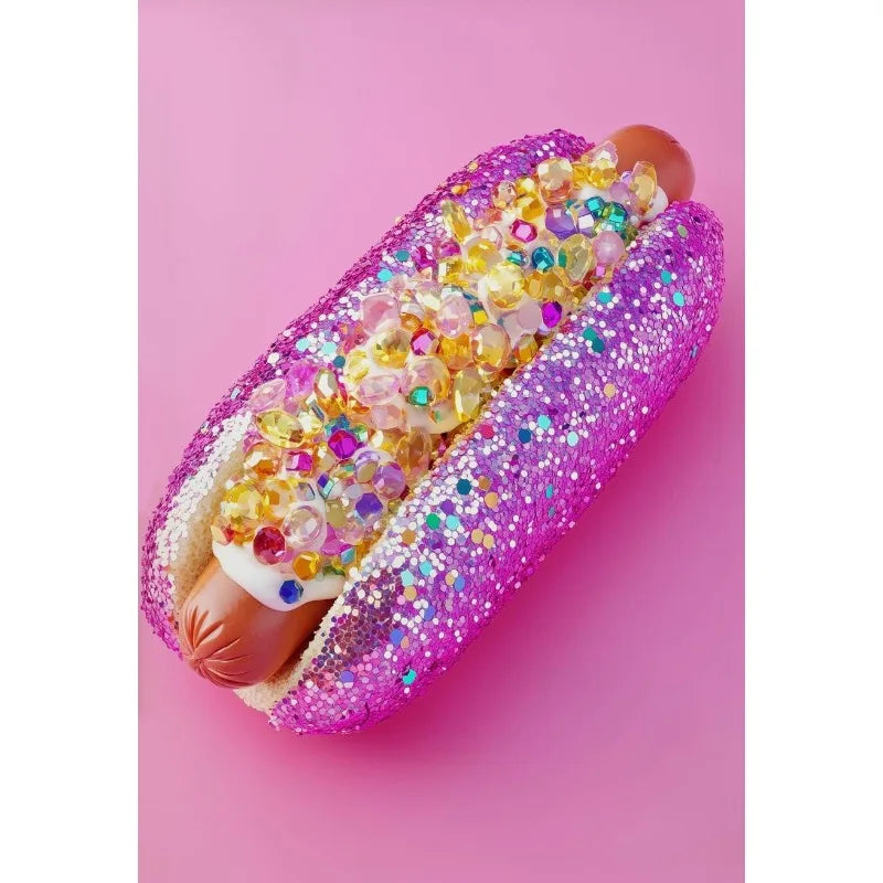 Sparkling Pink Dessert Glittercore Canvas Wall Art | Kitchen Print