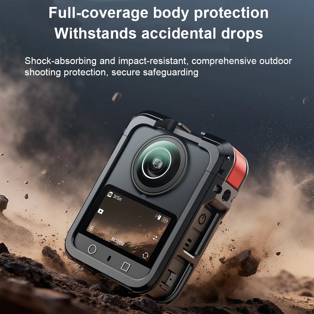 Metal Expansion Cage With Silicone Lens Cap For DJI Osmo 360 Camera Cold Shoe Mount For Cinematography VLOG Video Peaceful Pleasures Health and Wellness