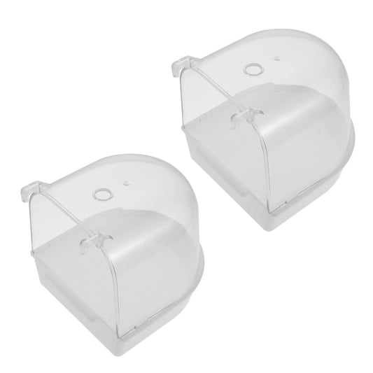 2Pcs Bird Bath Basins Hanging Parrot Shower Tubs Spill-Proof Outdoor Cage Bathtubs for Pet Bird Cleaning Moisturizing Skin Peaceful Pleasures Health and Wellness Default Title