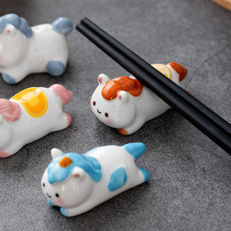 Ceramic Horse Chopstick Rest & Flatware Organizer | Table Decor Chopstick Rest Peaceful Pleasures Health and Wellness
