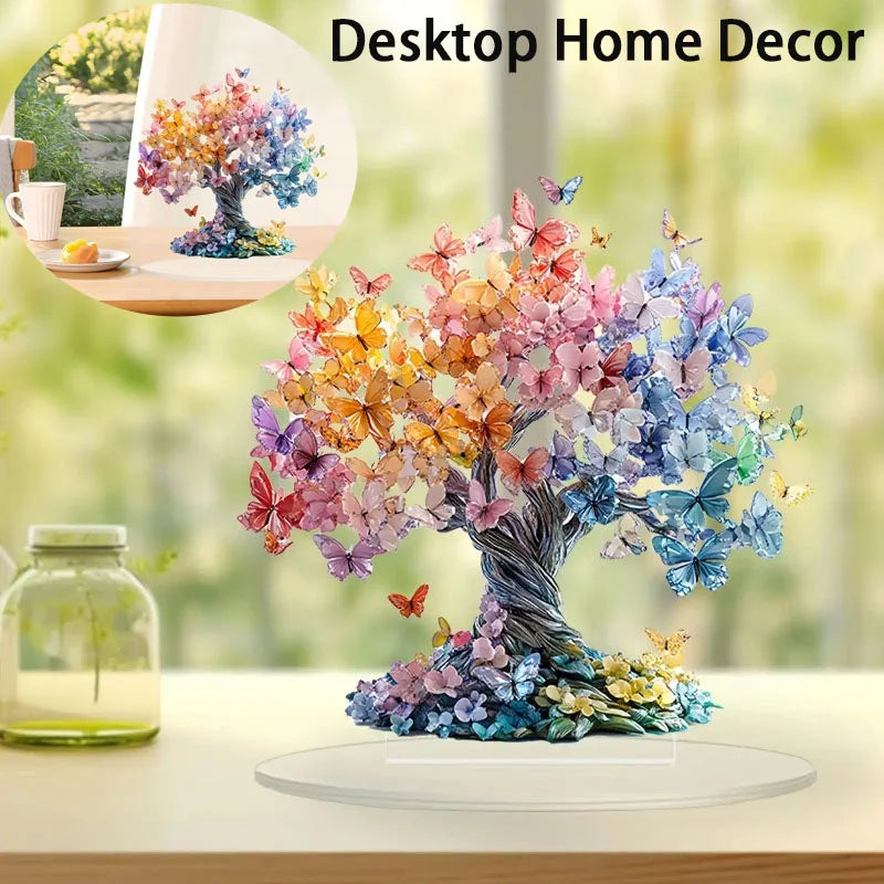 Tree of Life Butterfly Acrylic Figurine | Valentine's Day Decor