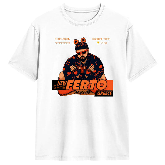 Greece Eurovision 2026 Men's Cotton T-Shirt | Akylas Ferto Graphic T-Shirt Peaceful Pleasures Health and Wellness