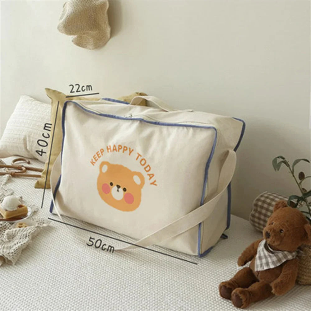 Kids Quilt & Clothing Storage Bag – Portable Organizer Tote