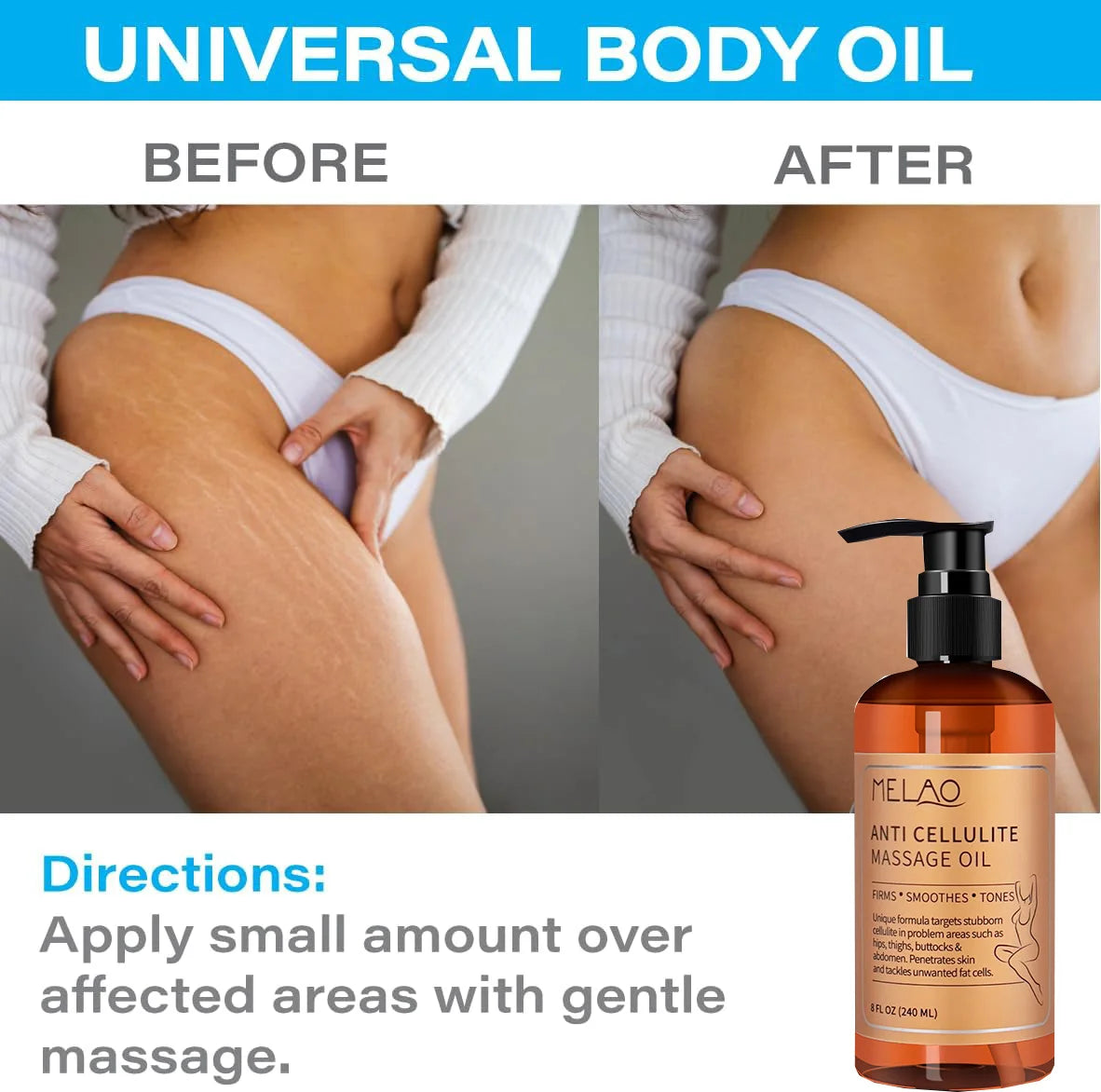 240ml Tightening Body Oil Nourishing Lifting Firming Smooth Anti Cellulite Lightening Improve Dry Brightening Skin Care Massage Peaceful Pleasures Health and Wellness
