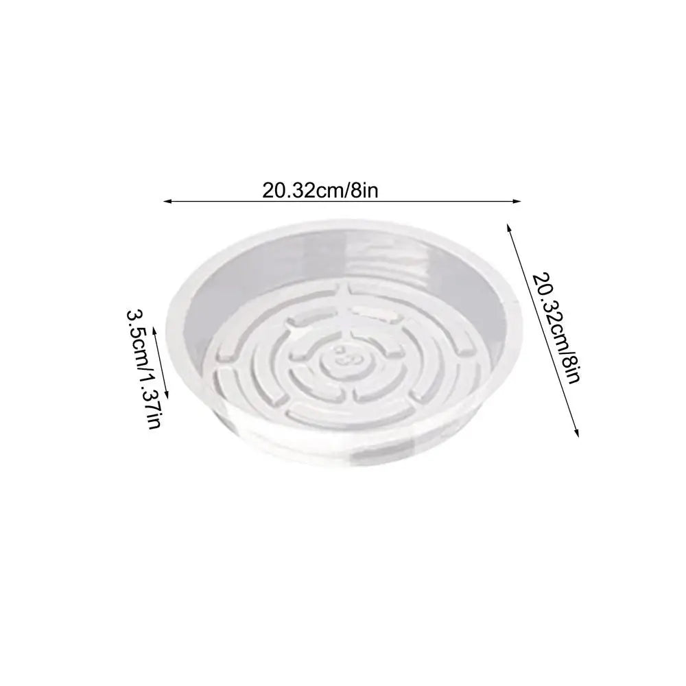 Plant Drainage Saucer Small Clear Planter Dish 5X Indoor and Outdoor Plant Saucer Pot Trays Plants Flower Pot Plates for Peaceful Pleasures Health and Wellness 8 inch 5pcs