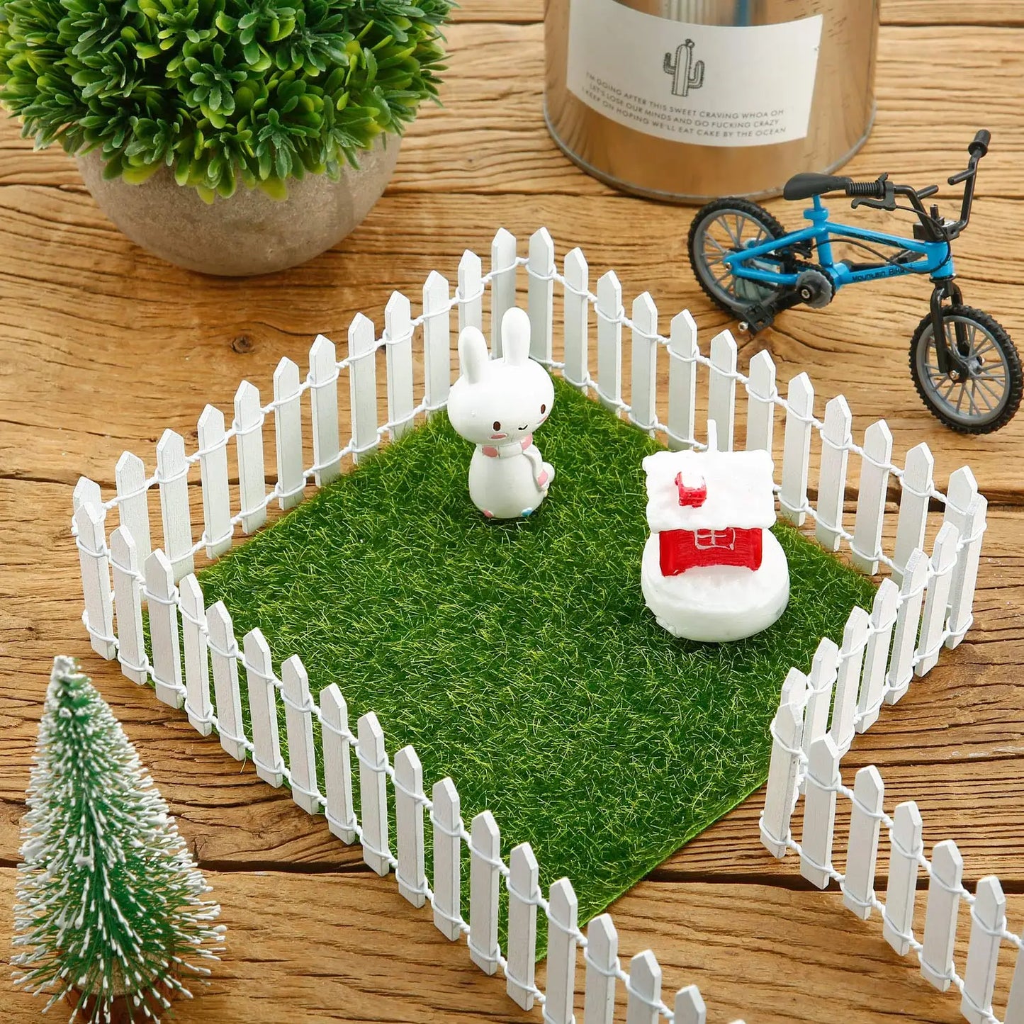 1pcs Mini Wooden Fence for Fairy Gardens and Flower Pot Embellishments - Durable Home & Garden Decor, Perfect for Christmas Peaceful Pleasures Health and Wellness