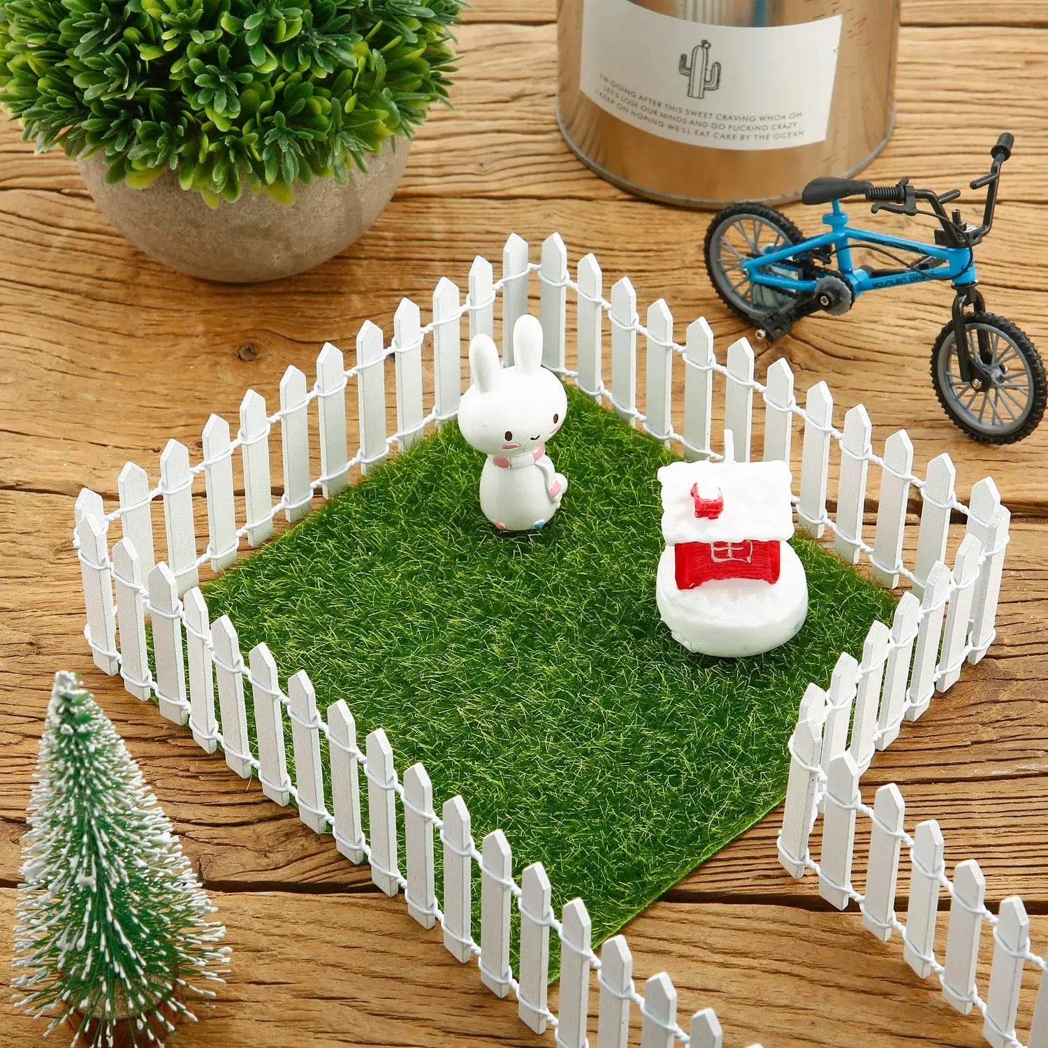 1pcs Mini Wooden Fence for Fairy Gardens and Flower Pot Embellishments - Durable Home & Garden Decor, Perfect for Christmas Peaceful Pleasures Health and Wellness