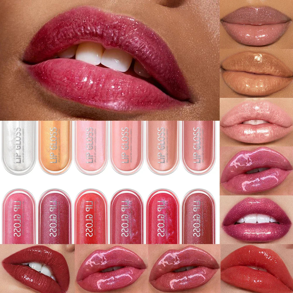 USHAS 12-Color Glitter Lip Gloss – Metallic & Moisturizing
