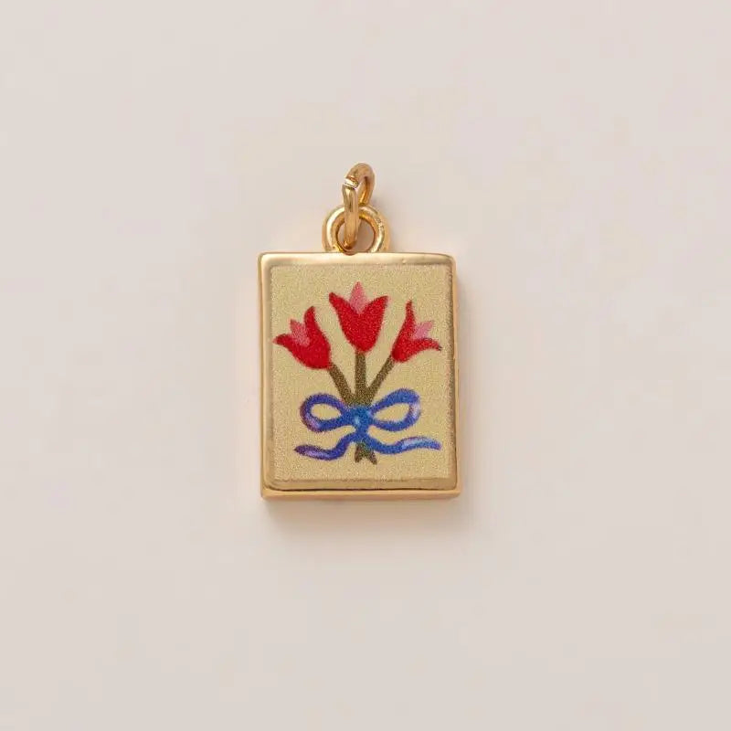 DIY Butterfly Flower Pendant – Gold-Plated Color Block Charm