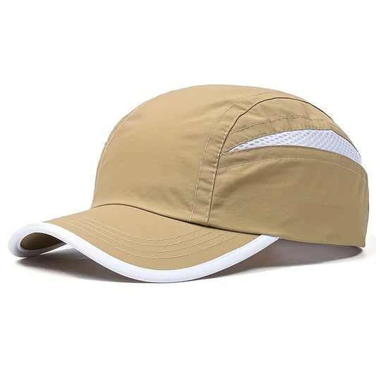 Quick-Dry Patchwork Baseball Cap | Breathable Mesh UV Sun Hat Baseball Sun Hat Peaceful Pleasures Health and Wellness Khaki