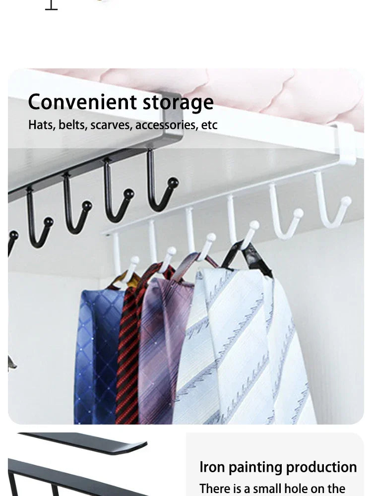 1pc Kitchen Shelf Storage Clothes Hanging Organizer Cup Holder Glass Mug Holder 6 Hooks Storage Rack 2030 Peaceful Pleasures Health and Wellness