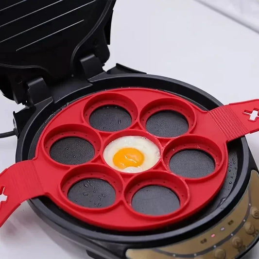 Silicone 7-hole Circular Frying Pan Breakfast Pancake Mold DIY Baking Tool Peaceful Pleasures Health and Wellness