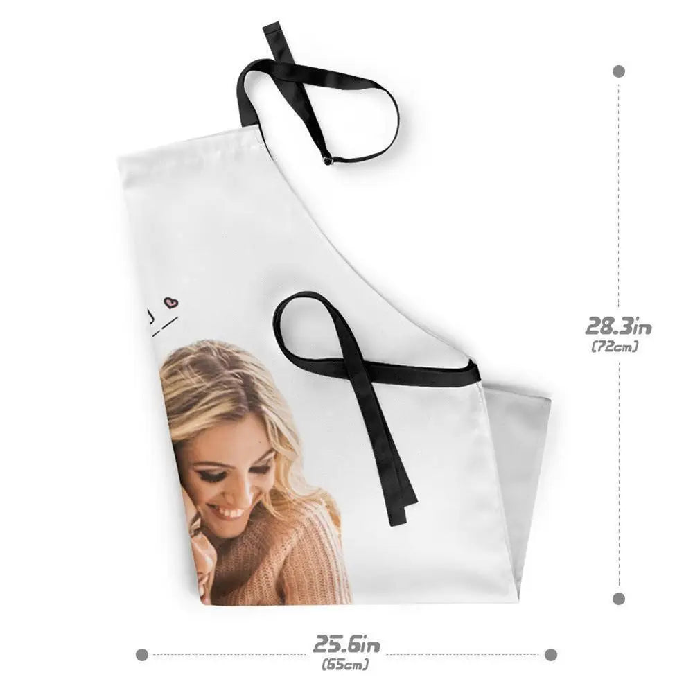 Custom Photo Apron for Mom Dad Grandma Personalized Funny Kitchen Apron with Picture Chef Cooking Gift for Mother s Day Peaceful Pleasures Health and Wellness