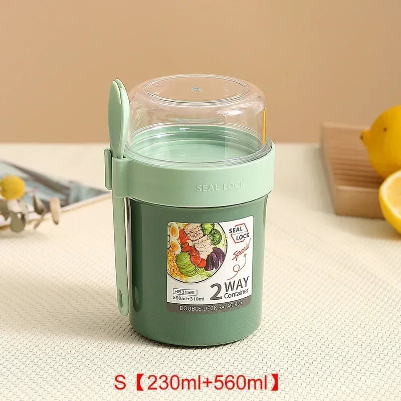 Portable Salad Cup with Lid & Fork – Leakproof Meal Prep