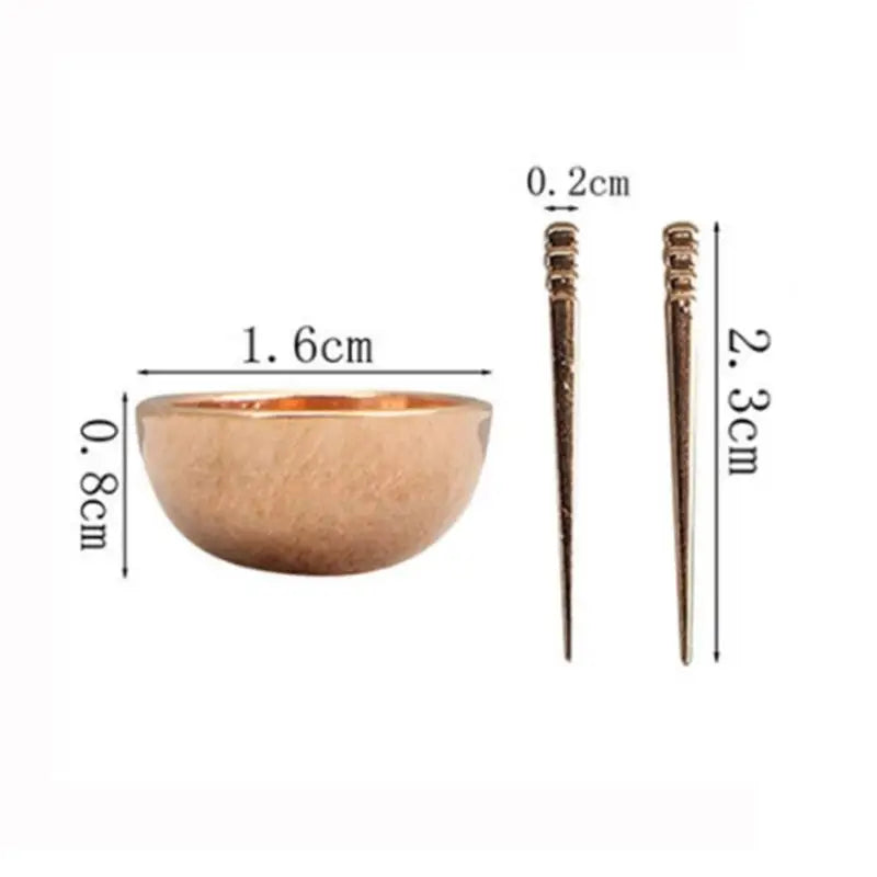 1/12 Miniature Bowl & Chopsticks Dollhouse Tableware Set