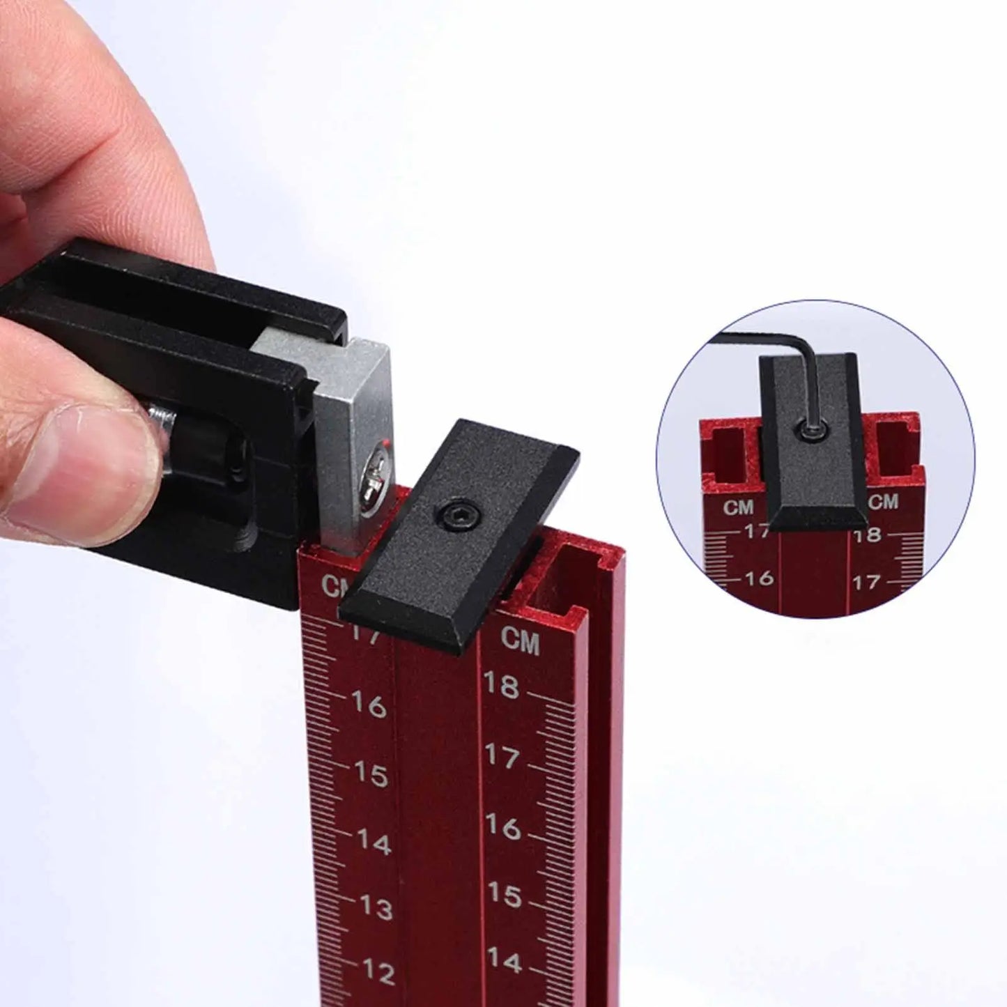 Aluminum Alloy Table Saw Height & Depth Gauge – 0–7 In