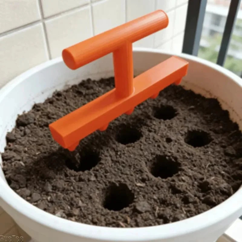 5-Hole Garden Seed Dibber Planter | Manual Seeding Puncher Tool
