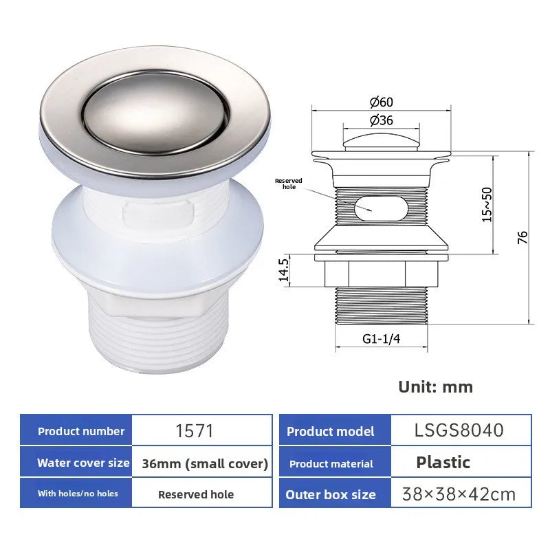 Pop Up Drain Stopper – Black, Chrome & Bronze Basin Drain