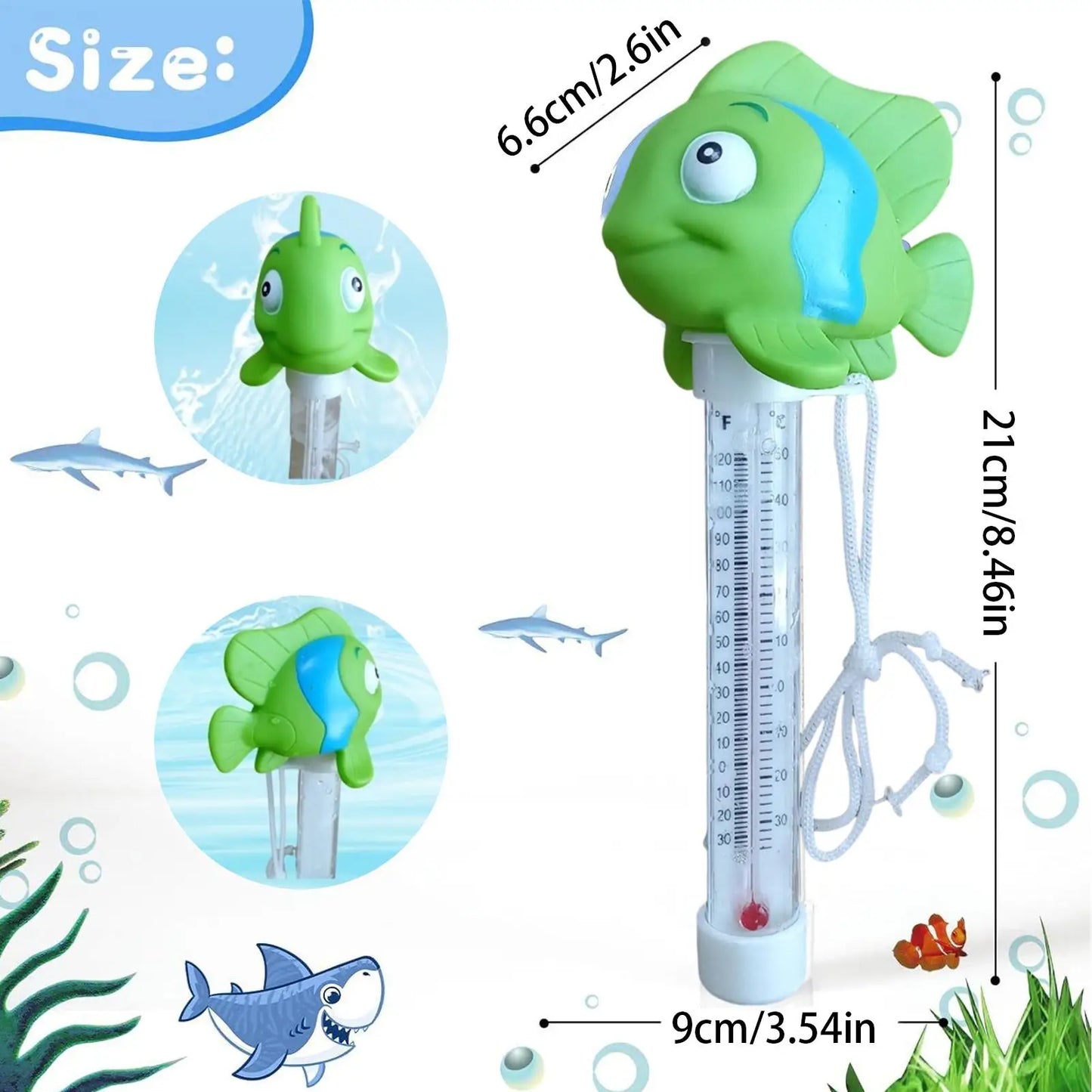 Pool Temp Gauge Cartoon Temperature Meter Pool Floating Easy Read Temp Gauge for Cold Plunge Hot Tub Ice Bath SPA Aquarium Pond Peaceful Pleasures Health and Wellness