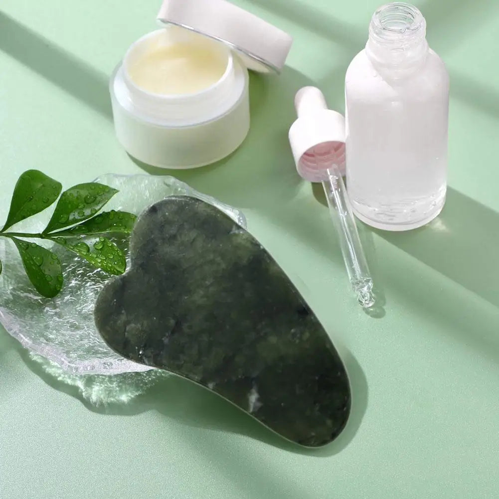Jade Gua Sha Board Set – Heart-Shaped Face & Body Scraping Tool