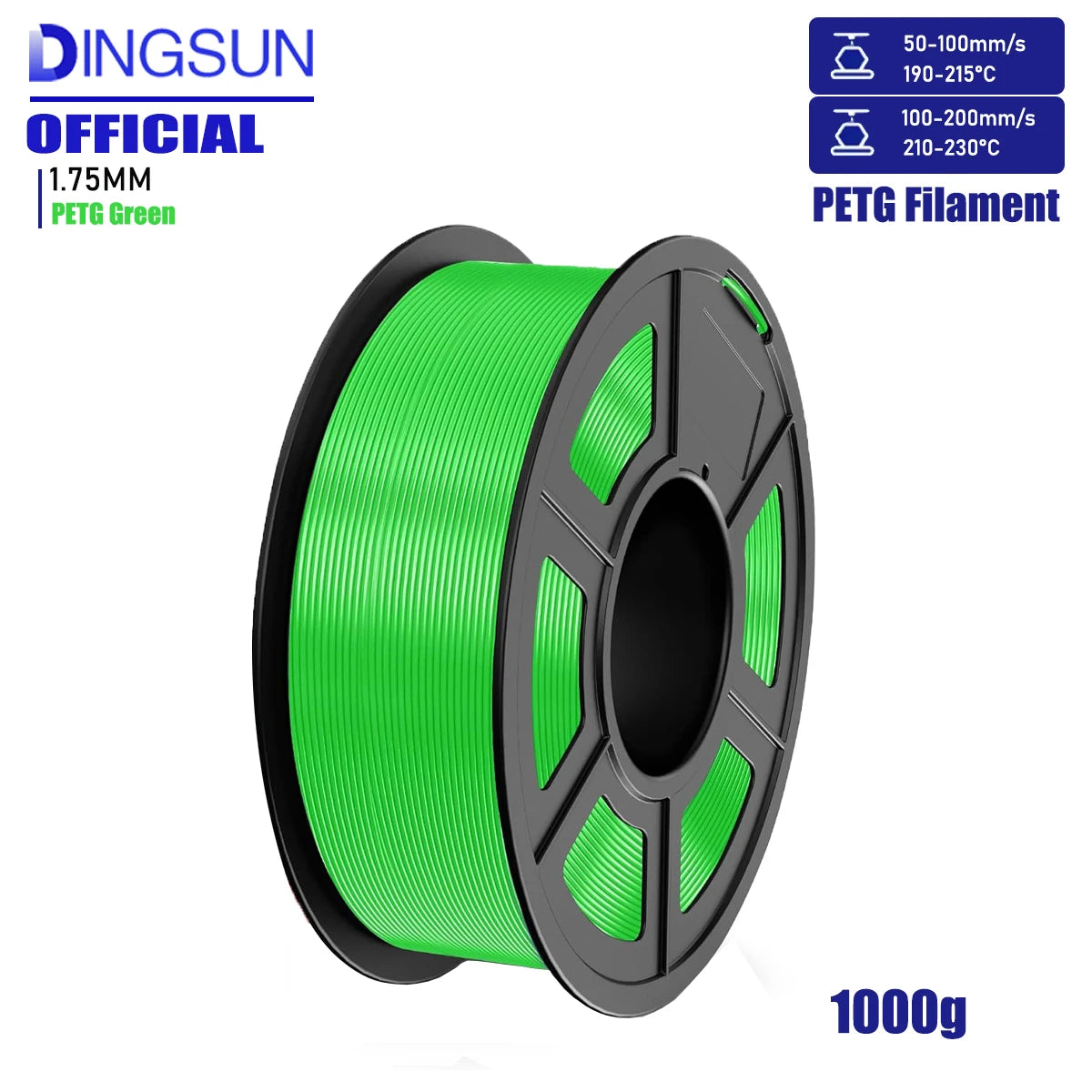 PETG Filament 1.75mm 250g/500g/1kg – Red & Green ±0.02mm