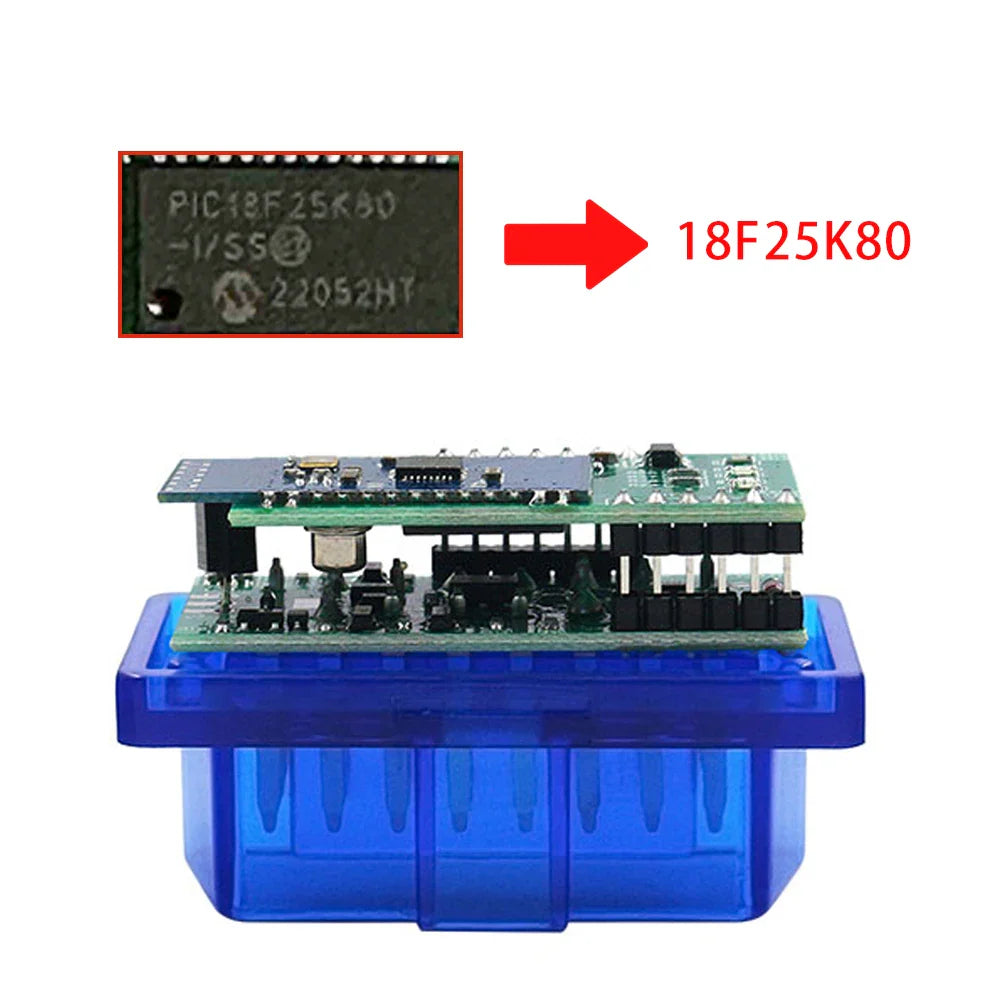 ELM327 V1.5 Bluetooth OBD2 Scanner – Real PIC18F25K80 Chip