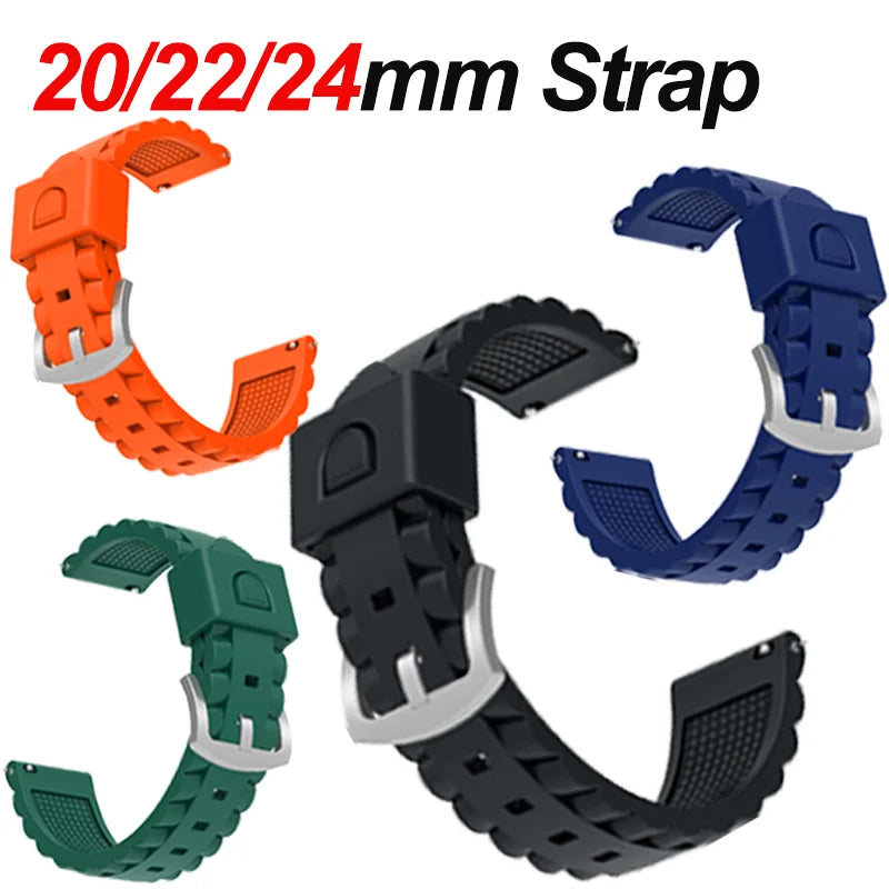 Quick Release Silicone Watch Bands – 20mm 22mm 24mm