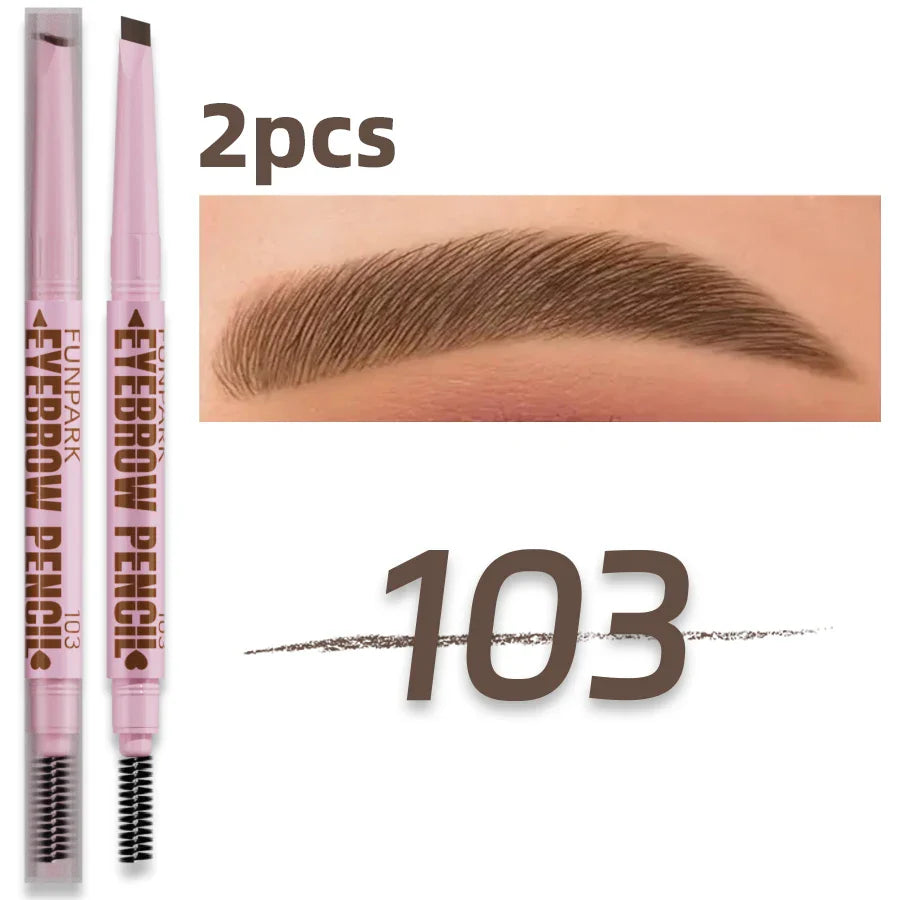 FUNPARK 2-in-1 Waterproof Eyebrow Pencil & Brush – 5 Colors