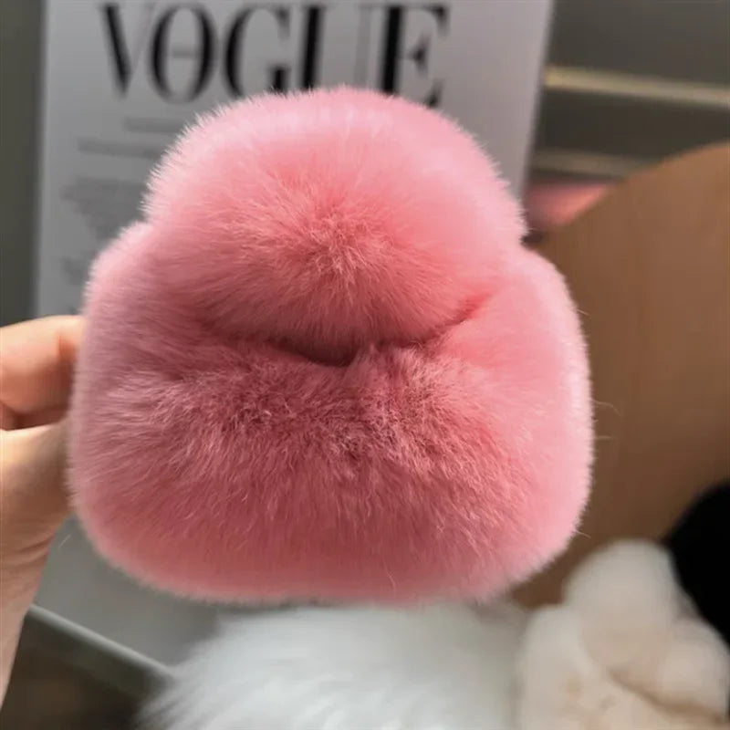 Otter Rabbit Fur Clip Korean Furry Hair Clip Cute Furry Shark Clip Headband Back of The Head Hair Clip Fashionable and Versatile Peaceful Pleasures Health and Wellness S7073-06