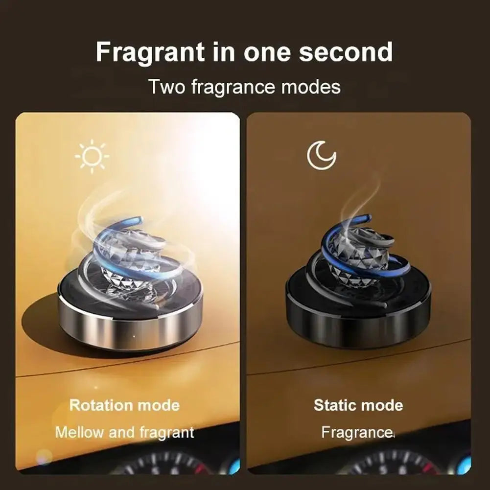 Solar Rotating Car Air Freshener | Rhinestone Aromatherapy Diffuser